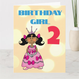 Tarjeta Cumpleaños Princesa de Cabello Negro Personalizado
