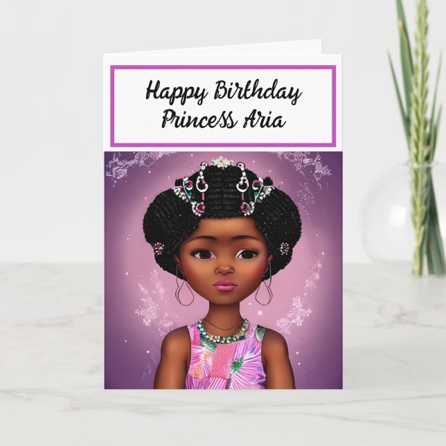 Tarjeta Cumpleaños | Princesa Personalizada (Anverso)