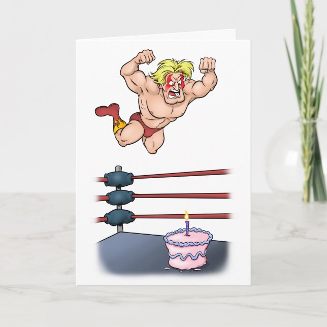 Tarjeta Cumpleaños profesional de Slammin del luchador (Anverso)