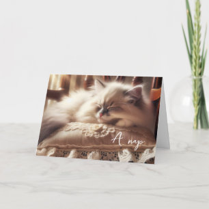 Tarjeta Cumpleaños Ragdoll Kitten On Pillow