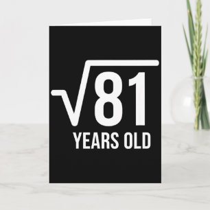 Tarjeta Cumpleaños raíz cuadrada de matemáticas 81 años