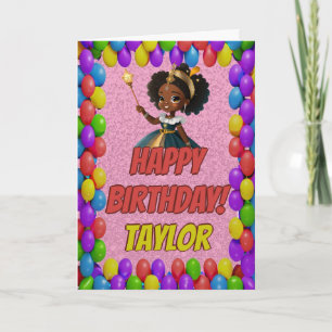 Tarjeta Cumpleaños Real Princesa Cuento de Hadas Precioso