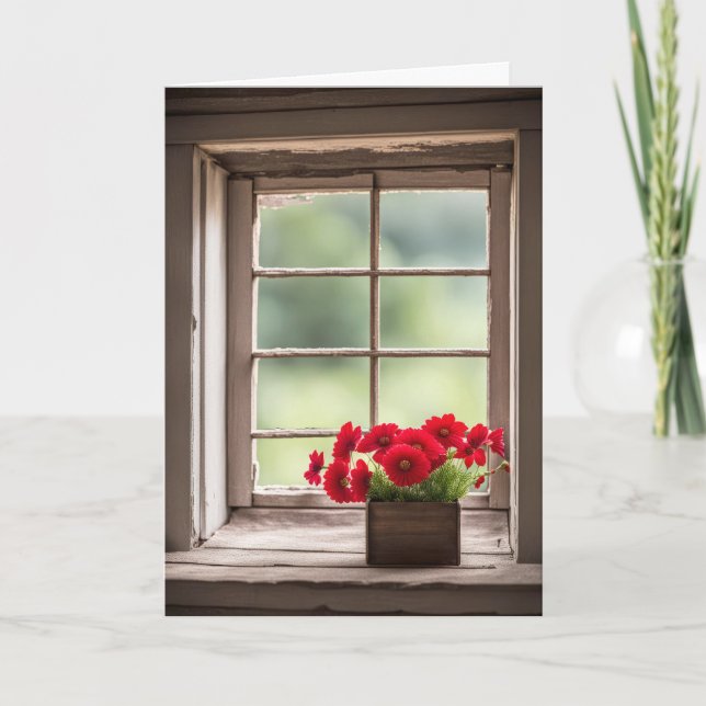 Tarjeta Cumpleaños Red Gerbera Daisies En Caja (Anverso)