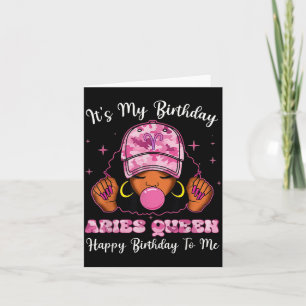Tarjeta Cumpleaños Reina Aries Mujer Negra Zodíaco Cumplea