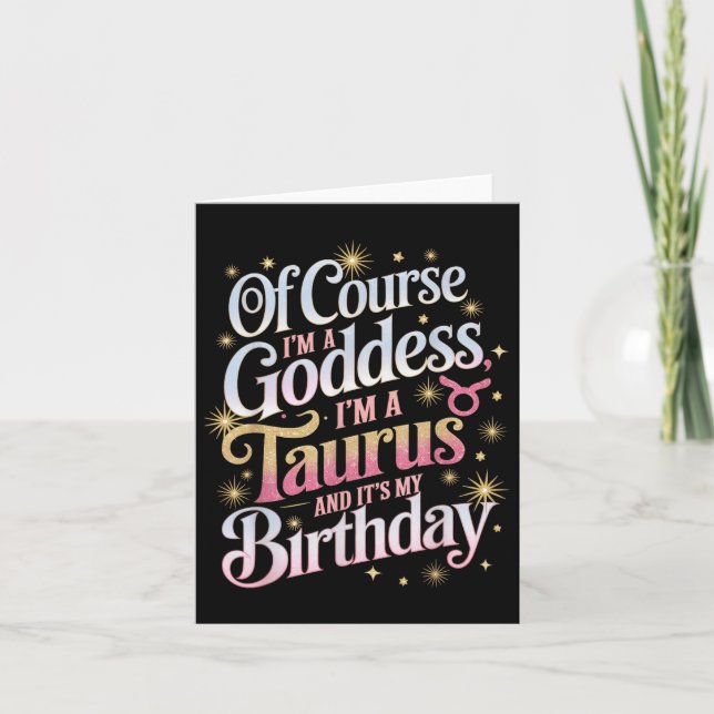 Tarjeta Cumpleaños Reina de la Diosa Taurus es mi Chica de (Anverso)