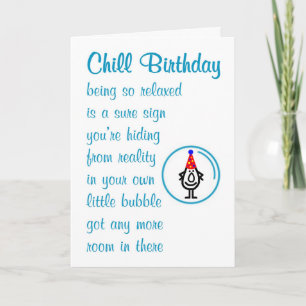 Tarjeta Cumpleaños Relajado Un Divertido Poema de Cumpleañ