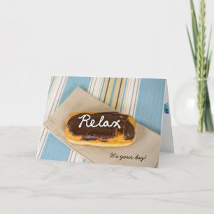 Tarjeta cumpleaños-relájese en el buñuelo