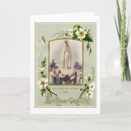 Tarjeta Cumpleaños Religioso Nuestra Señora de Fátima Virg