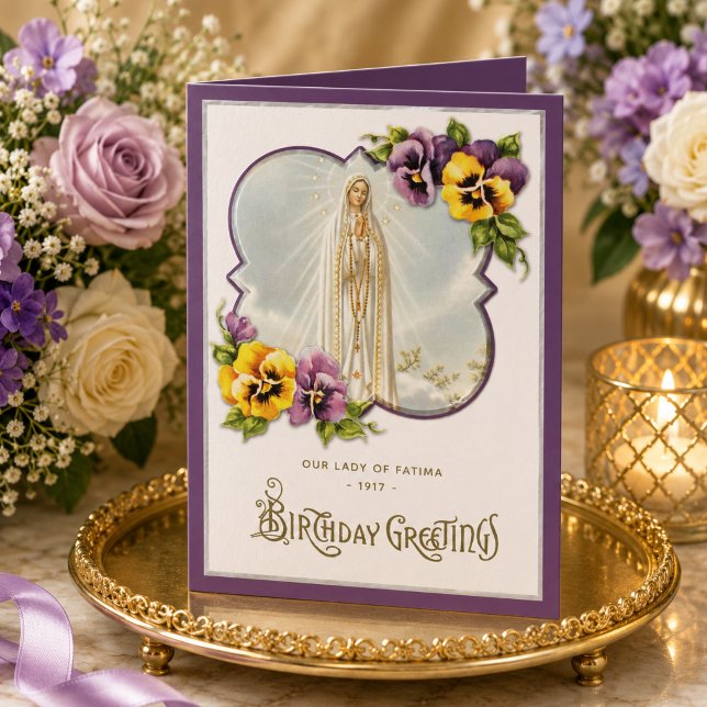 Tarjeta Cumpleaños Religioso Nuestra Señora de Fátima Virg (Subido por el creador)