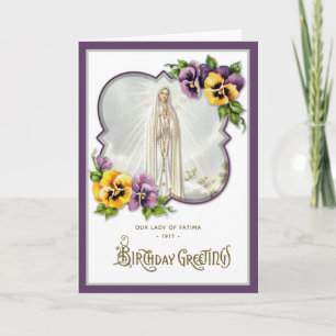 Tarjeta Cumpleaños Religioso Nuestra Señora de Fátima Virg