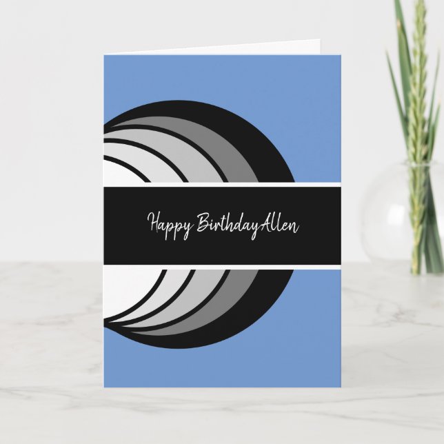 Tarjeta Cumpleaños Resumen Moderno (Anverso)