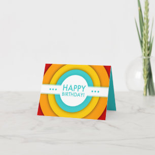 Tarjeta cumpleaños retro feliz