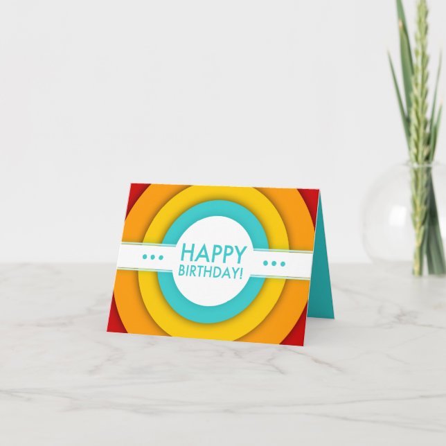 Tarjeta cumpleaños retro feliz (Anverso)