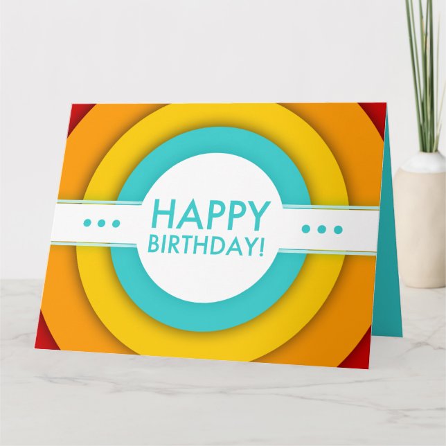 Tarjeta cumpleaños retro feliz (Anverso)