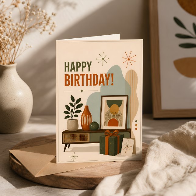 Tarjeta Cumpleaños Retro Minimalista (Subido por el creador)