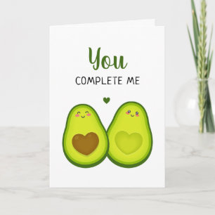 Tarjeta Cumpleaños Romántico Avocado Me Completas Aniversa
