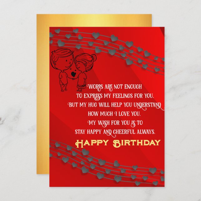 Tarjeta Cumpleaños románticos (Anverso / Reverso)
