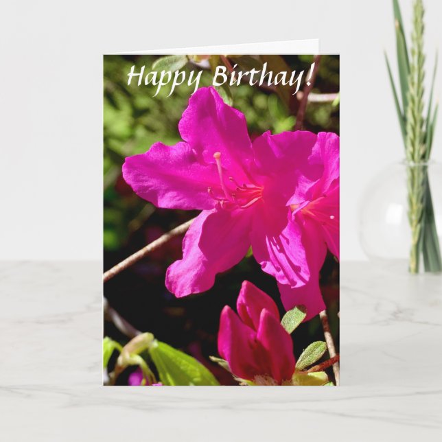 Tarjeta Cumpleaños Rosa Azalea (Anverso)