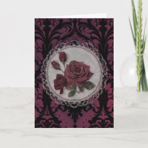 Tarjeta Cumpleaños Rosa Gótico Victoriano