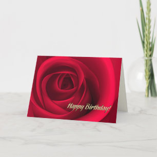 Tarjeta Cumpleaños. Rosa Rojo Elegante