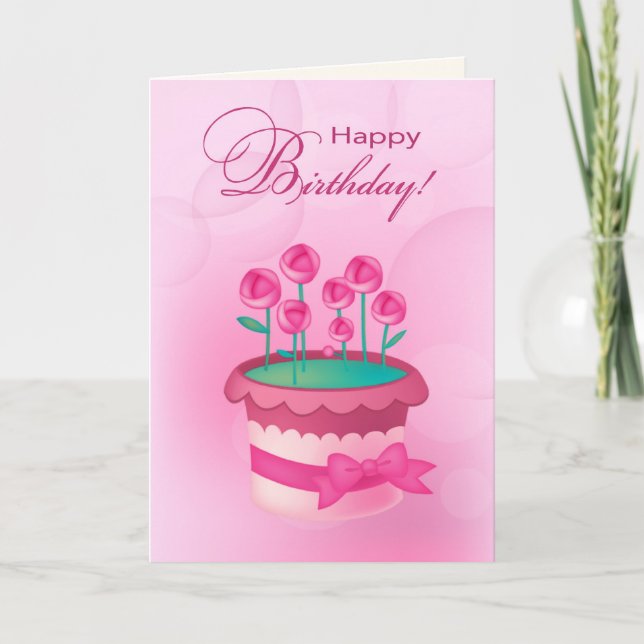 Tarjeta Cumpleaños. rosa rosa rosa rosa (Anverso)