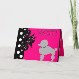 Tarjeta Cumpleaños rosado del caniche