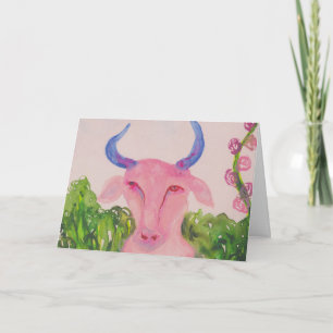 Tarjeta Cumpleaños rosado del símbolo del zodiaco del