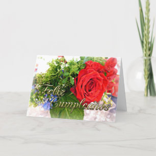 Tarjeta Cumpleanos Rose Bouquet cumpleaños español