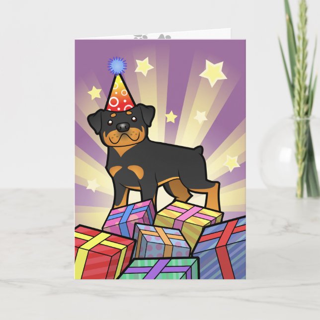 Tarjeta Cumpleaños Rottweiler (Anverso)