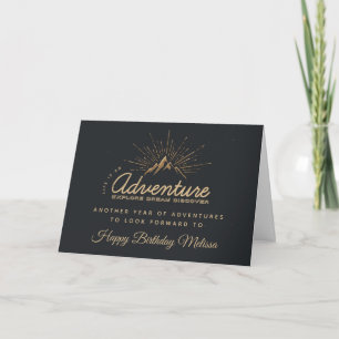 Tarjeta Cumpleaños rústico de la aventura de la montaña