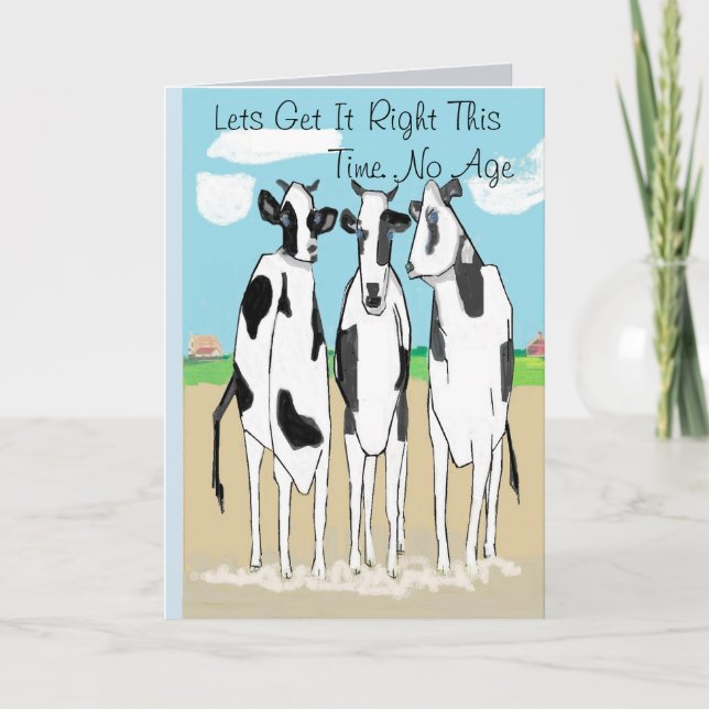 Tarjeta Cumpleaños saludando al trío de las vacas (Anverso)