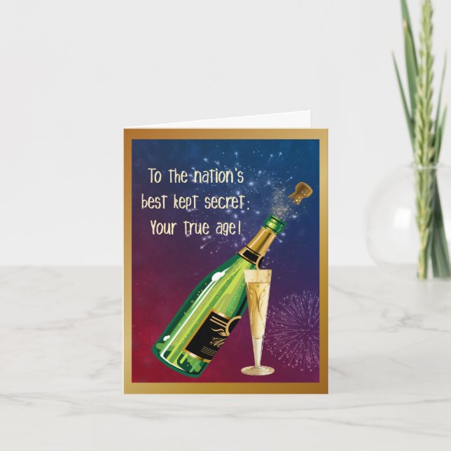 Tarjeta Cumpleaños secreto de la edad (Anverso)