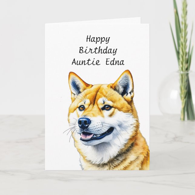 Tarjeta Cumpleaños shiba inu personalizado (Anverso)