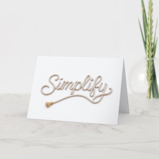 Tarjeta Cumpleaños Simplificar Texto de Cuerda (Anverso)