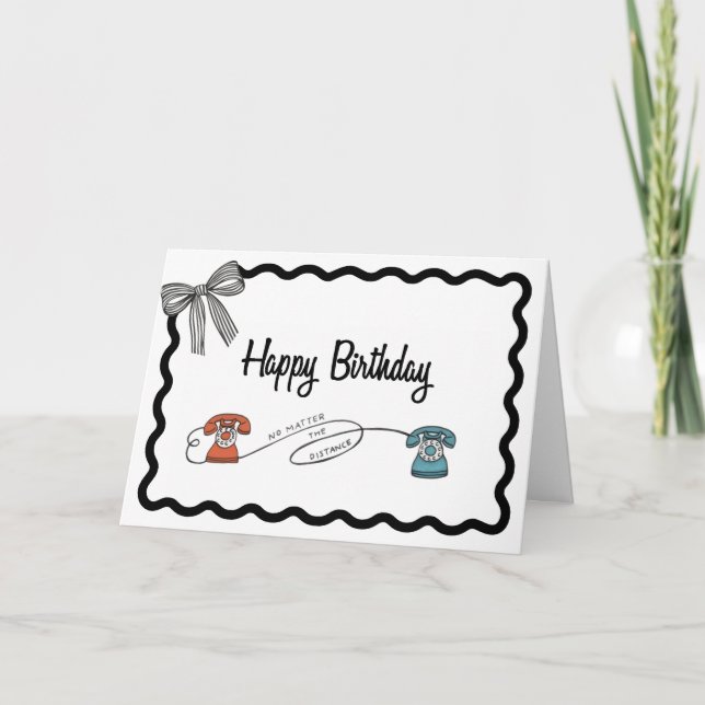 Tarjeta Cumpleaños sin importar la distancia (Anverso)