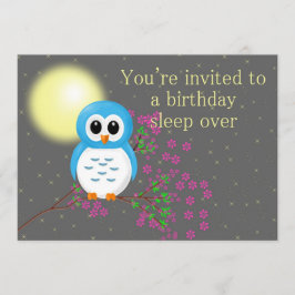 Tarjeta Cumpleaños Sleepover con Owl