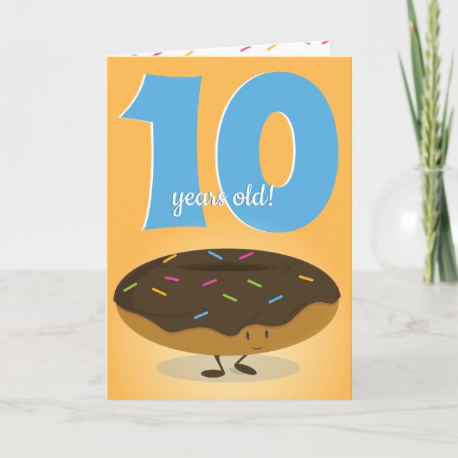 Tarjeta Cumpleaños sonriente de Donut Espumoso de Chocolat (Anverso)