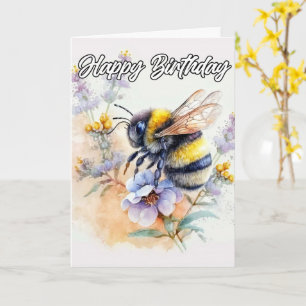 Tarjeta Cumpleaños   Springtime Bumblebee