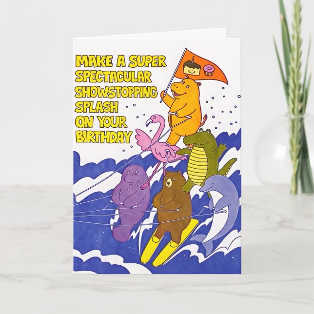 Tarjeta Cumpleaños Super Espectacular con Salpicaduras (Anverso)