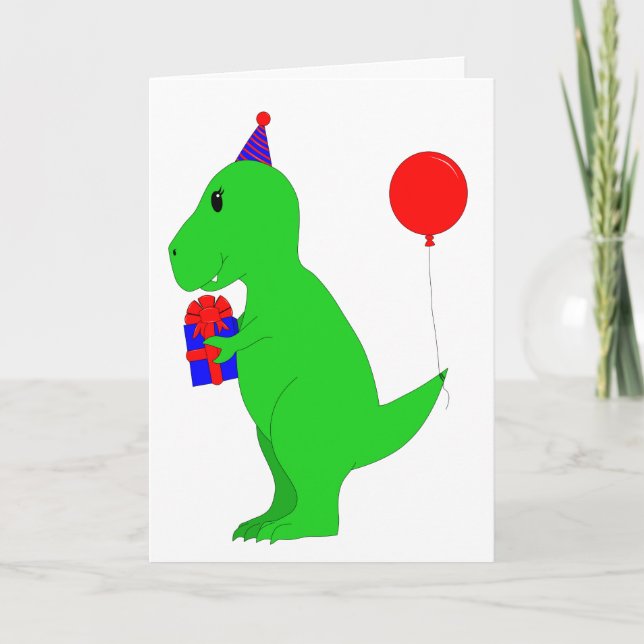 Tarjeta Cumpleaños T-Rex (Anverso)
