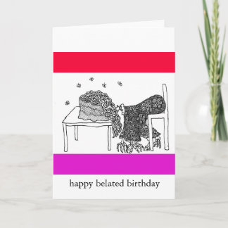 Tarjeta cumpleaños tardío feliz