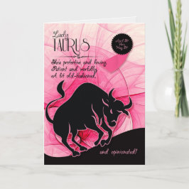 Tarjeta Cumpleaños Taurus para su rosa 21 de abril y 21 de