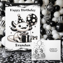 Cumpleaños temática de Axolotl con página de color