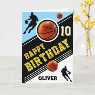 Tarjeta Cumpleaños Temático de Jugador de Baloncesto Moder