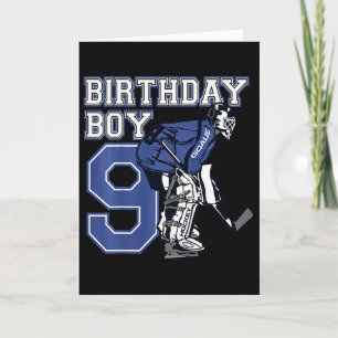 Tarjeta Cumpleaños Temático de Portero de Hockey sobre Hie