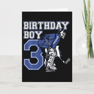 Tarjeta Cumpleaños Temático de Portero de Hockey sobre Hie