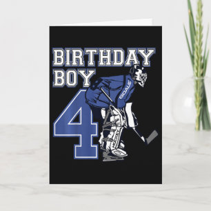 Tarjeta Cumpleaños Temático de Portero de Hockey sobre Hie