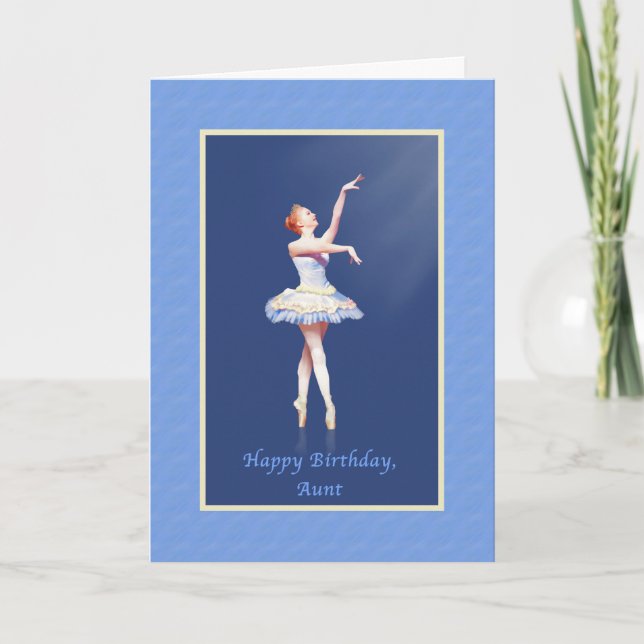Tarjeta Cumpleaños, tía, Ballerina En Pointe (Anverso)