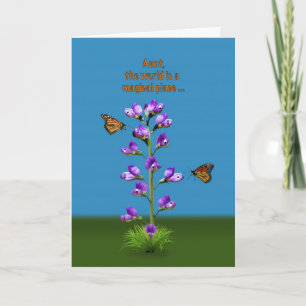 Tarjeta Cumpleaños, tía, dulces pasteles y mariposas