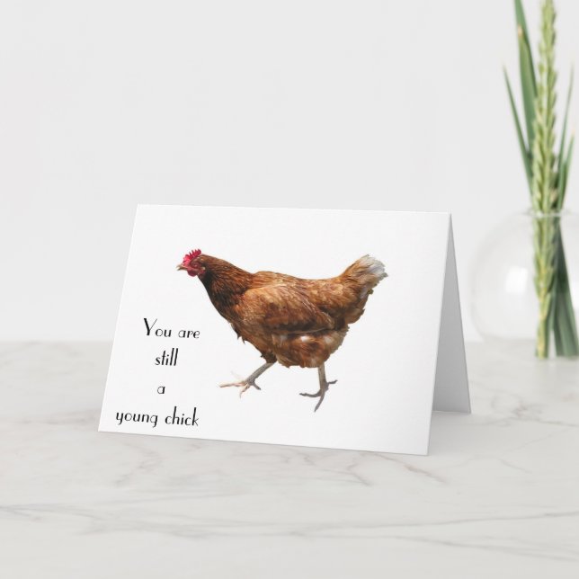 TARJETA CUMPLEAÑOS "TODAVÍA ERES UN CHICK 50" (Anverso)